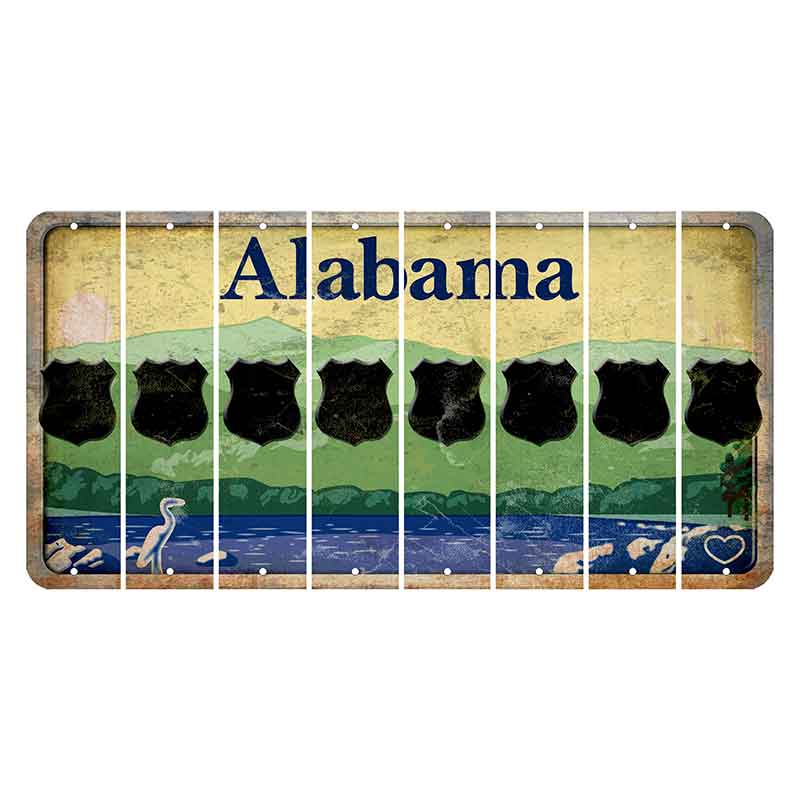 Alabama Lake and Forest Cut License Plate Strips (Set of 8)