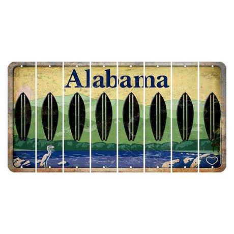 Alabama Lake and Forest Cut License Plate Strips (Set of 8)