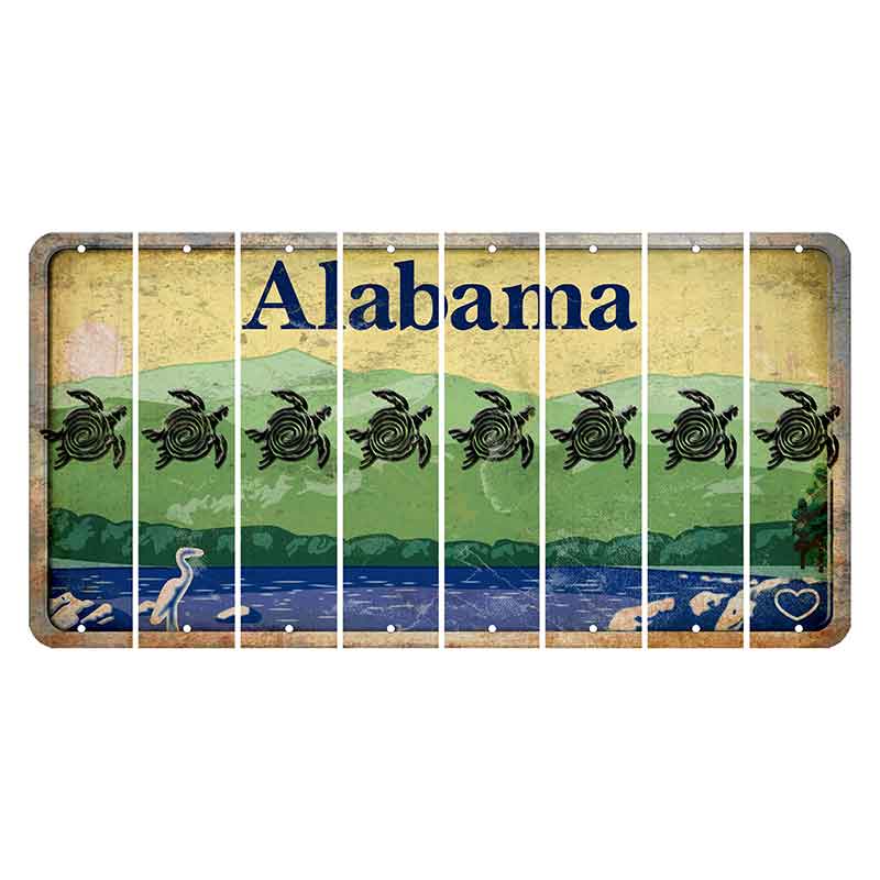 Alabama Lake and Forest Cut License Plate Strips (Set of 8)