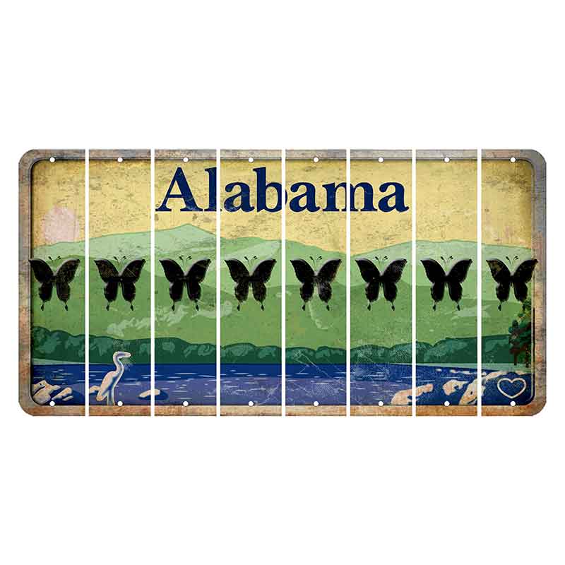 Alabama Lake and Forest Cut License Plate Strips (Set of 8)