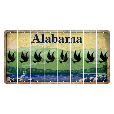 Alabama Lake and Forest Cut License Plate Strips (Set of 8)