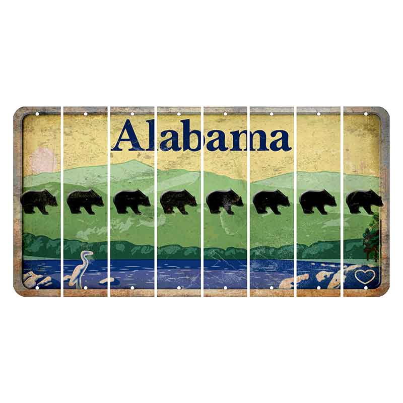 Alabama Lake and Forest Cut License Plate Strips (Set of 8)