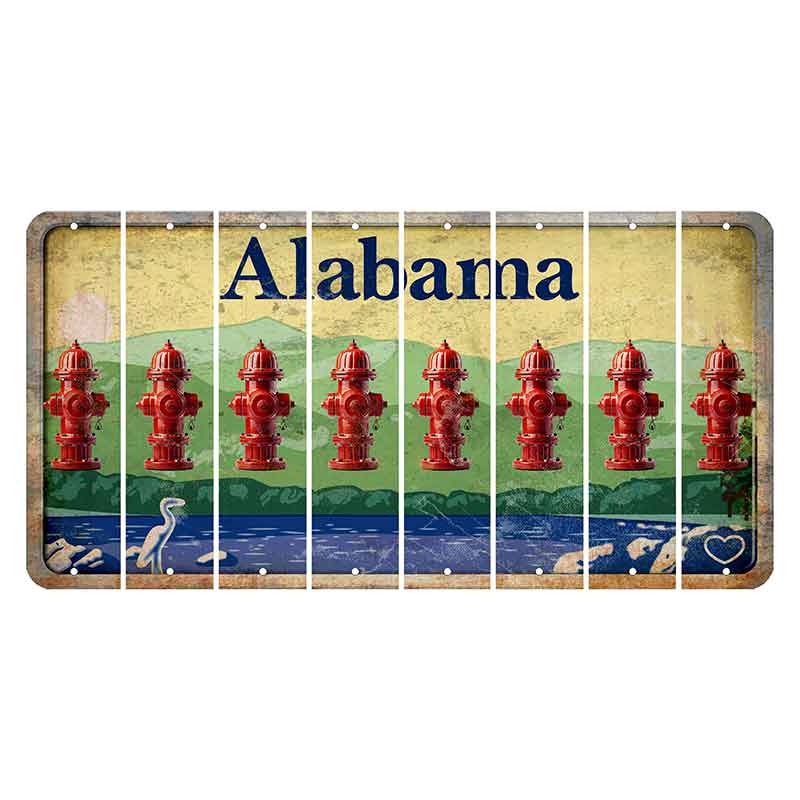 Alabama Lake and Forest Cut License Plate Strips (Set of 8)