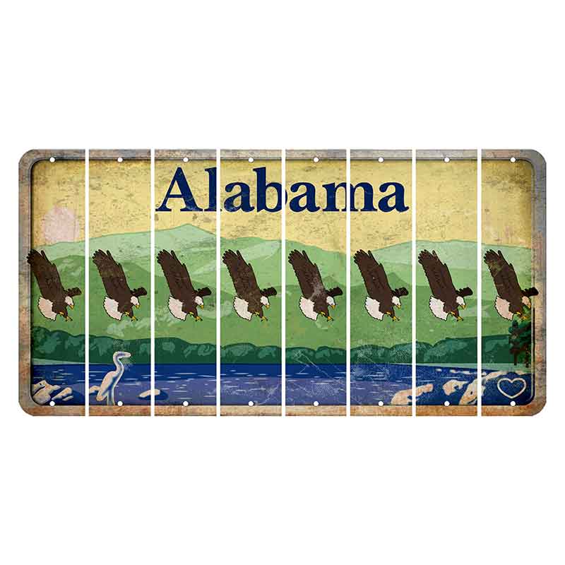 Alabama Lake and Forest Cut License Plate Strips (Set of 8)