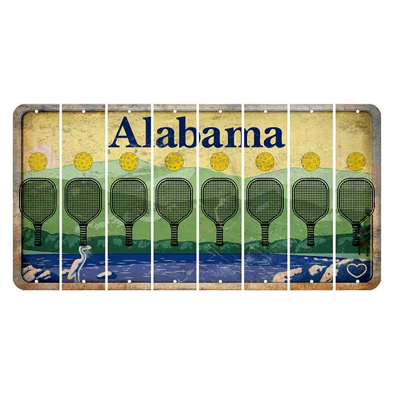 Alabama Lake and Forest Cut License Plate Strips (Set of 8)