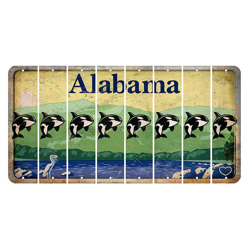 Alabama Lake and Forest Cut License Plate Strips (Set of 8)