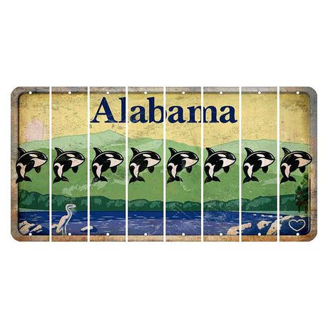 Alabama Lake and Forest Cut License Plate Strips (Set of 8)