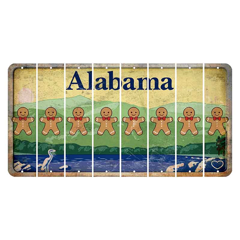 Alabama Lake and Forest Cut License Plate Strips (Set of 8) Gingerbread Man