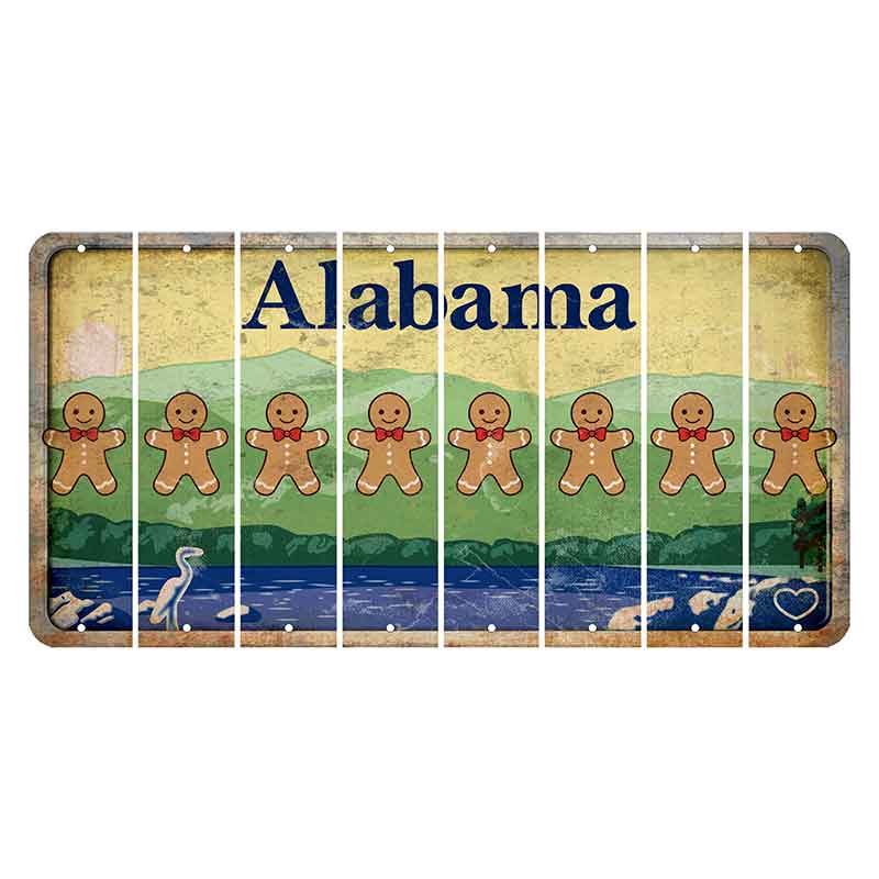 Alabama Lake and Forest Cut License Plate Strips (Set of 8)