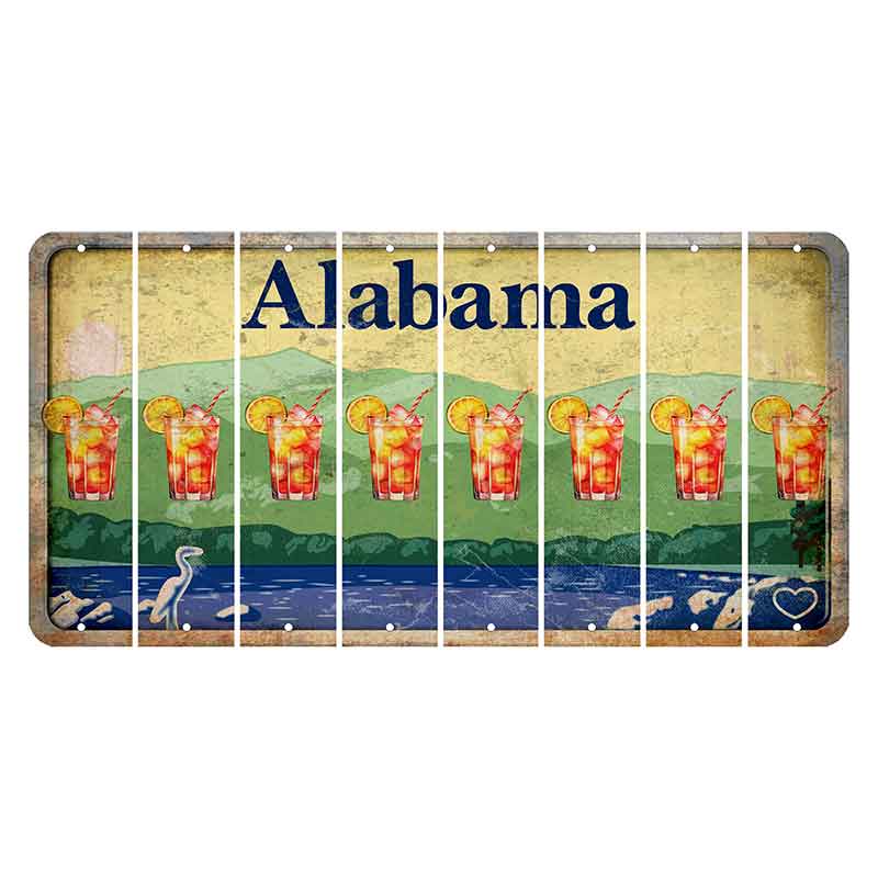 Alabama Lake and Forest Cut License Plate Strips (Set of 8)