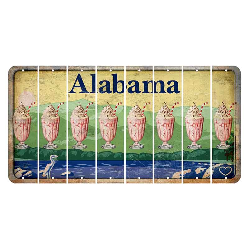 Alabama Lake and Forest Cut License Plate Strips (Set of 8)