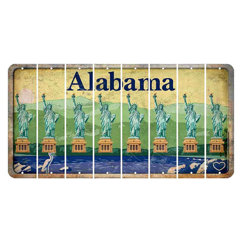 Alabama Lake and Forest Cut License Plate Strips (Set of 8)