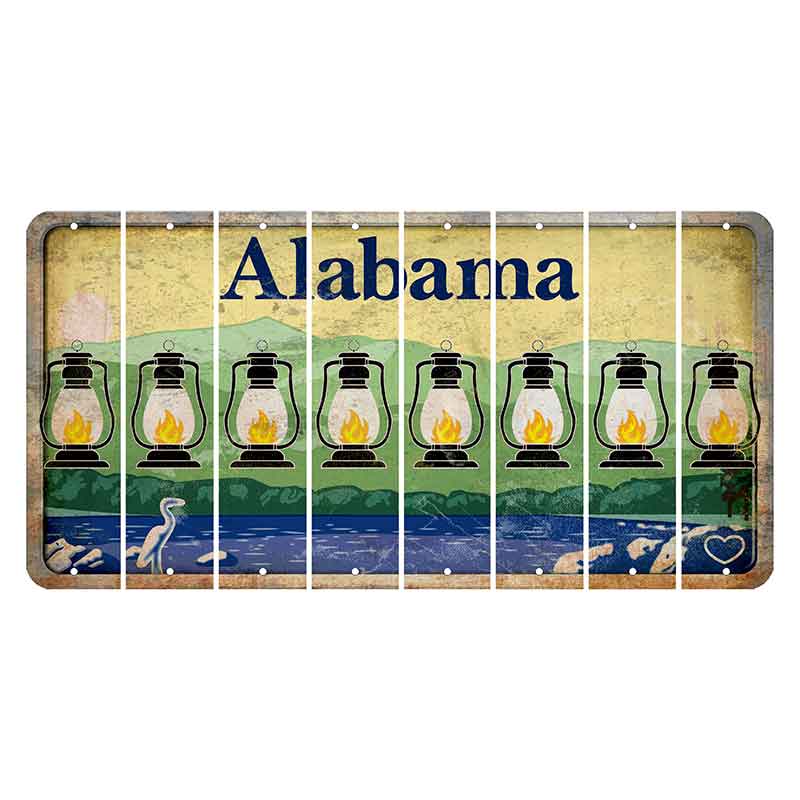 Alabama Lake and Forest Cut License Plate Strips (Set of 8)