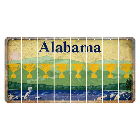 Alabama Lake and Forest Cut License Plate Strips (Set of 8)