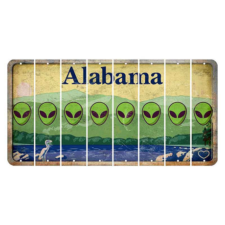 Alabama Lake and Forest Cut License Plate Strips (Set of 8)