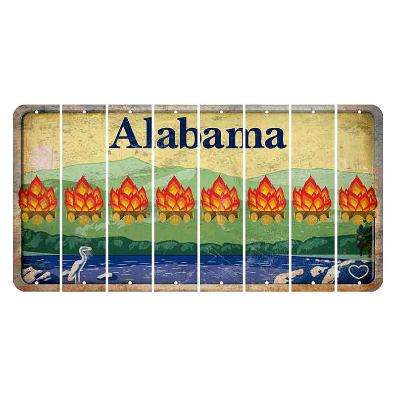 Alabama Lake and Forest Cut License Plate Strips (Set of 8)