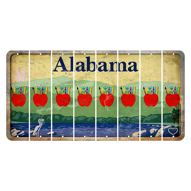 Alabama Lake and Forest Cut License Plate Strips (Set of 8)