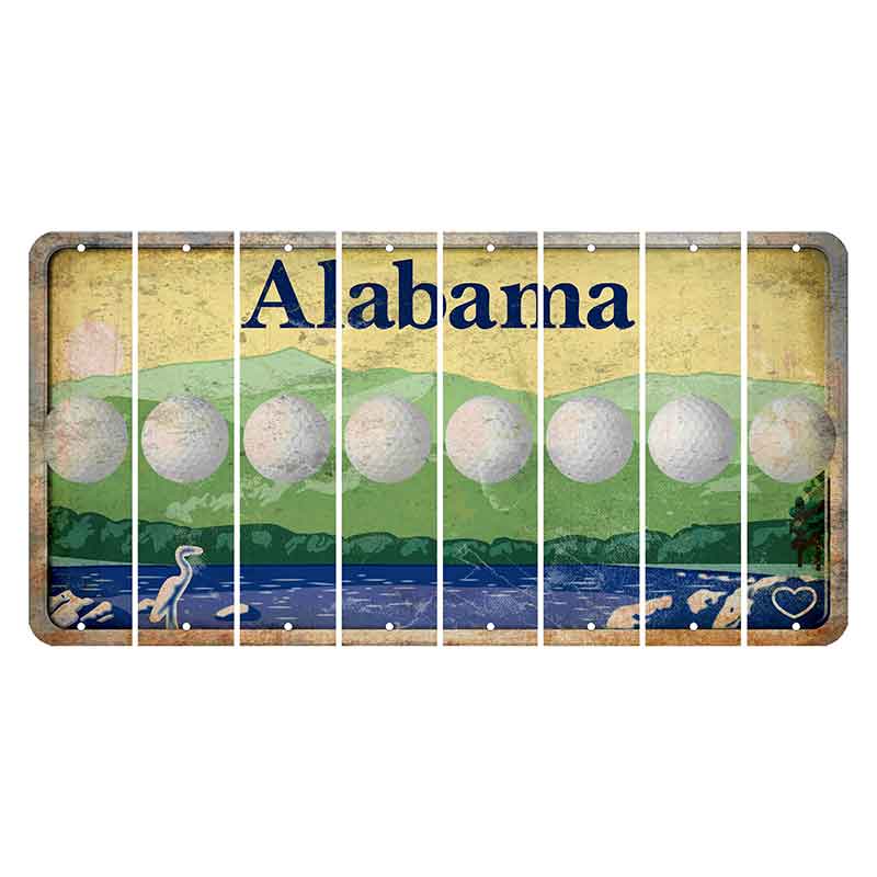 Alabama Lake and Forest Cut License Plate Strips (Set of 8)