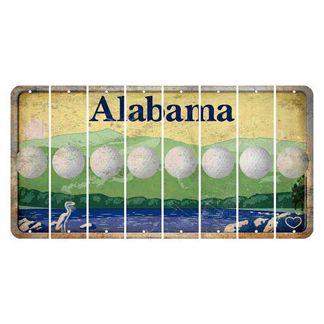 Alabama Lake and Forest Cut License Plate Strips (Set of 8)