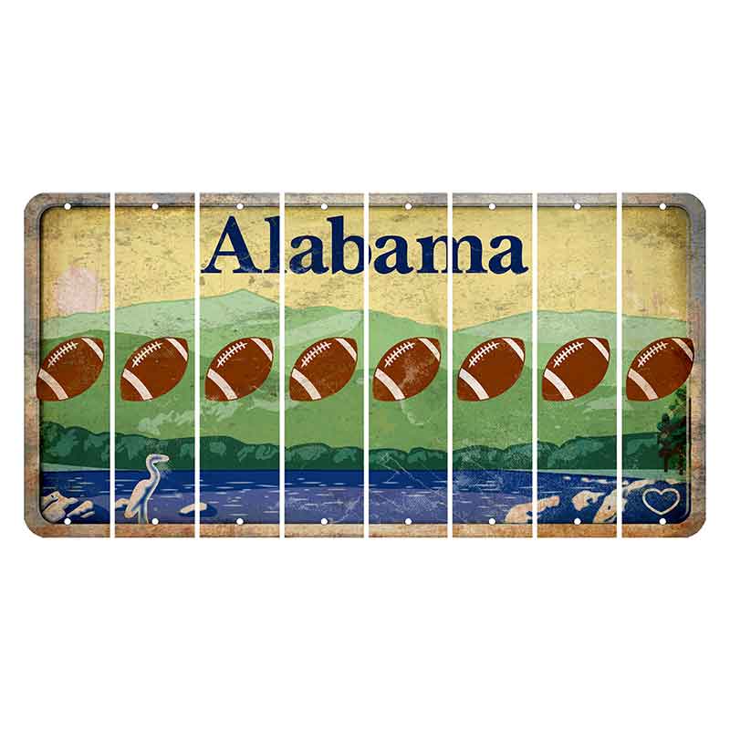 Alabama Lake and Forest Cut License Plate Strips (Set of 8)