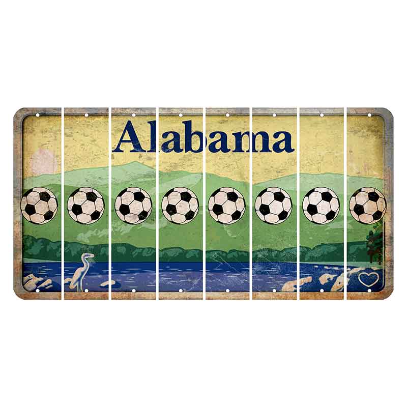 Alabama Lake and Forest Cut License Plate Strips (Set of 8)