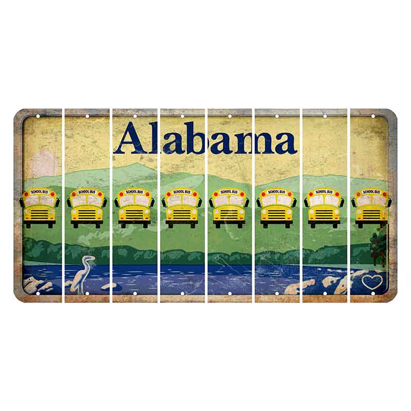 Alabama Lake and Forest Cut License Plate Strips (Set of 8)