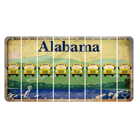 Alabama Lake and Forest Cut License Plate Strips (Set of 8)