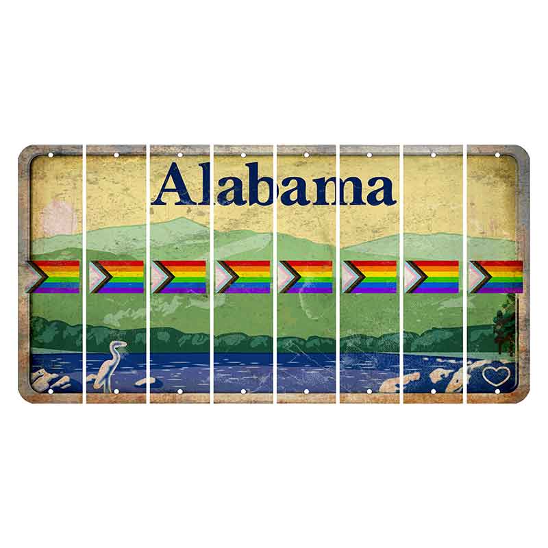 Alabama Lake and Forest Cut License Plate Strips (Set of 8)