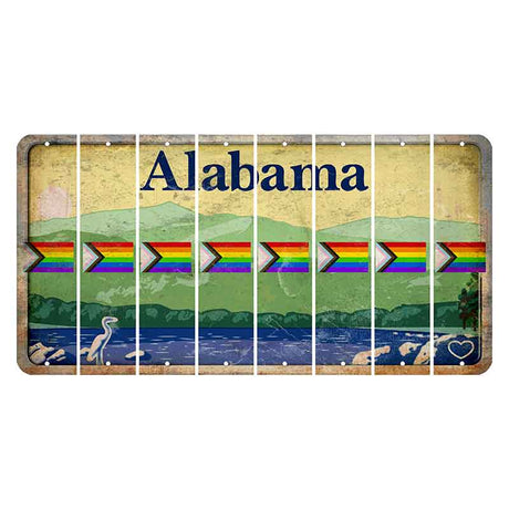 Alabama Lake and Forest Cut License Plate Strips (Set of 8)