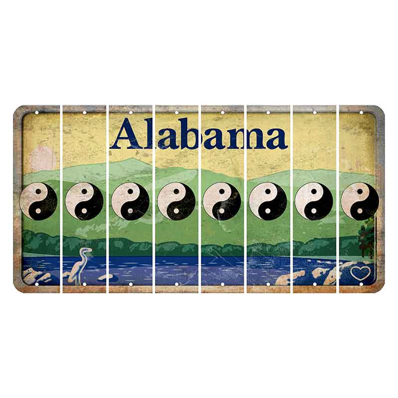 Alabama Lake and Forest Cut License Plate Strips (Set of 8)