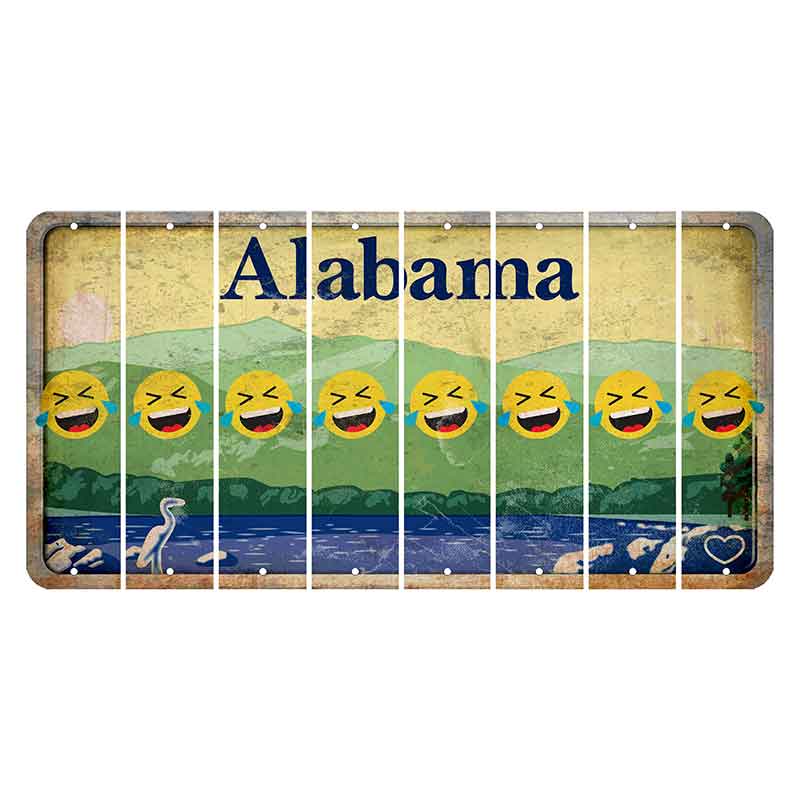 Alabama Lake and Forest Cut License Plate Strips (Set of 8) Emoji - Laughing