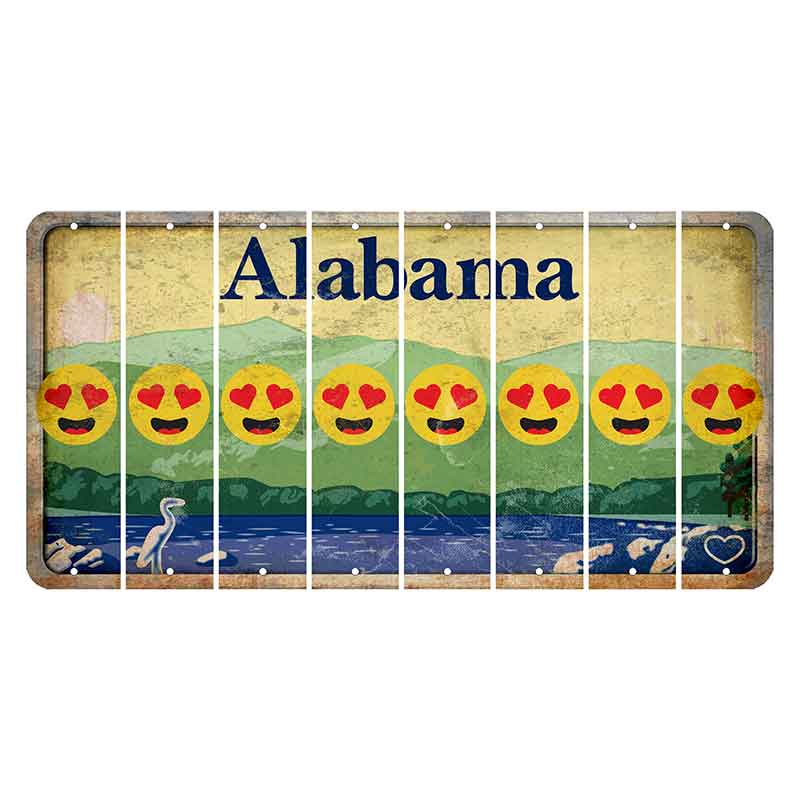 Alabama Lake and Forest Cut License Plate Strips (Set of 8)