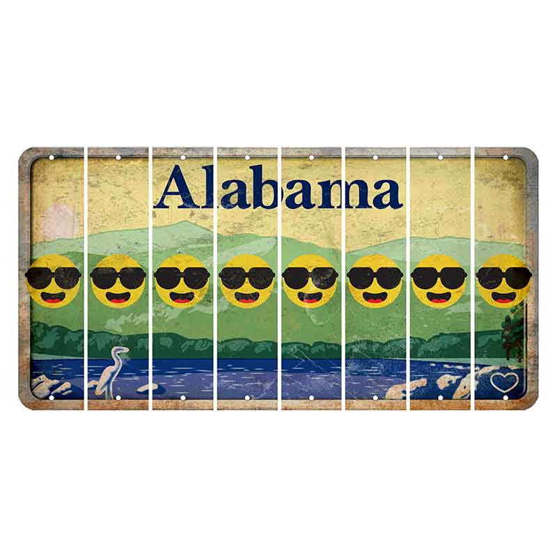 Alabama Lake and Forest Cut License Plate Strips (Set of 8)