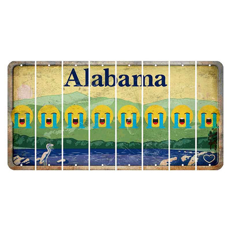 Alabama Lake and Forest Cut License Plate Strips (Set of 8)