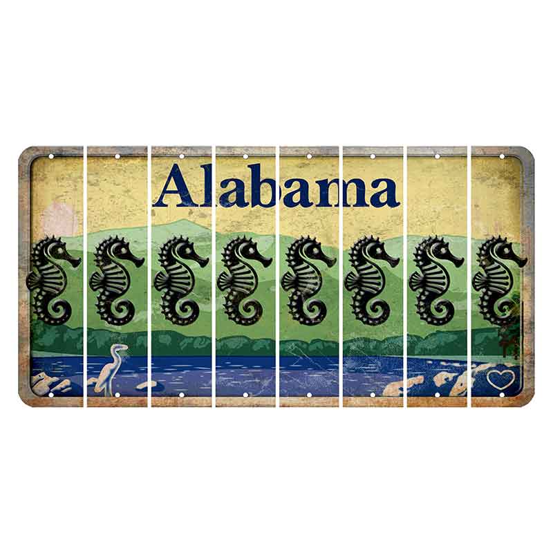 Alabama Lake and Forest Cut License Plate Strips (Set of 8)