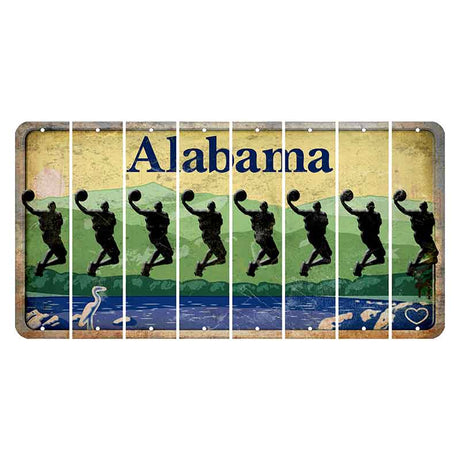 Alabama Lake and Forest Cut License Plate Strips (Set of 8)