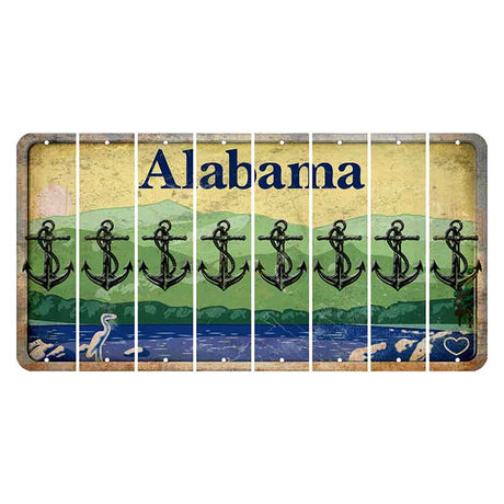 Alabama Lake and Forest Cut License Plate Strips (Set of 8)