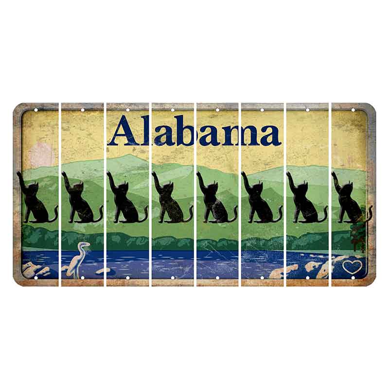 Alabama Lake and Forest Cut License Plate Strips (Set of 8)