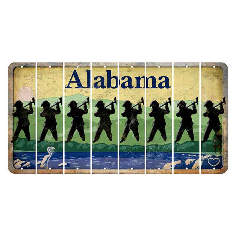 Alabama Lake and Forest Cut License Plate Strips (Set of 8)