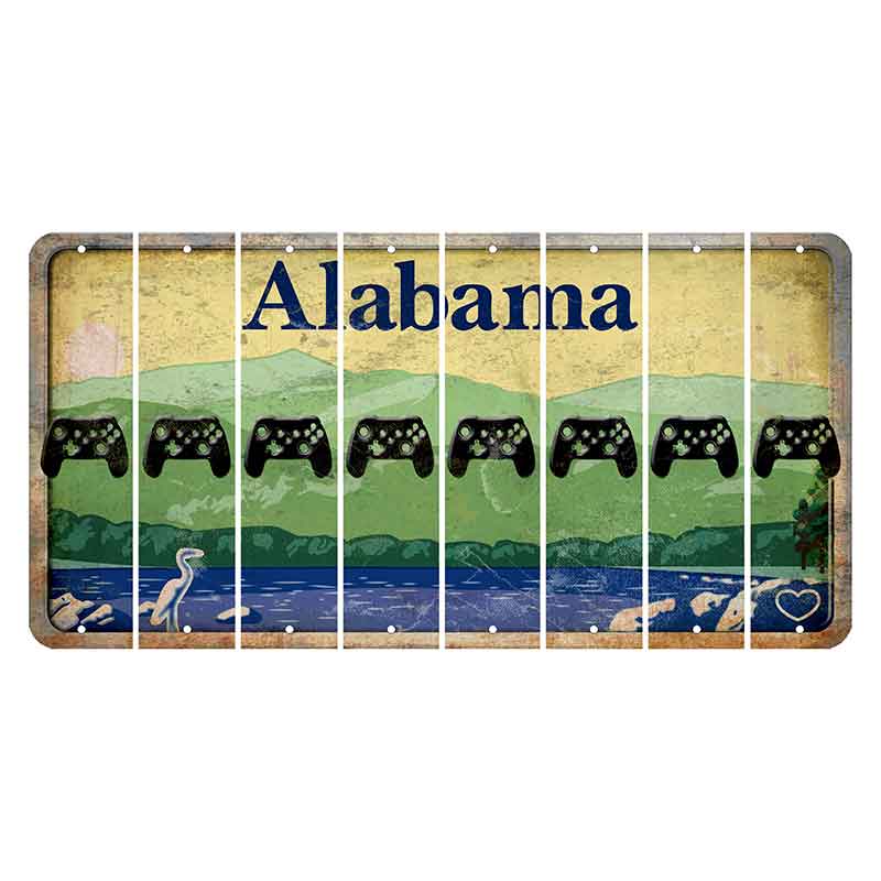 Alabama Lake and Forest Cut License Plate Strips (Set of 8)