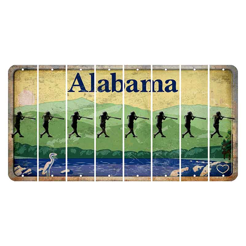 Alabama Lake and Forest Cut License Plate Strips (Set of 8)