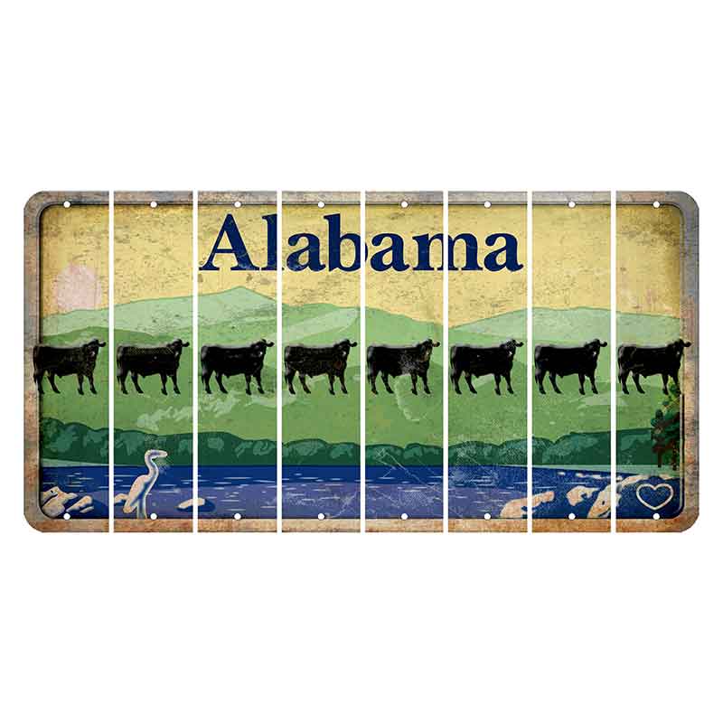 Alabama Lake and Forest Cut License Plate Strips (Set of 8)