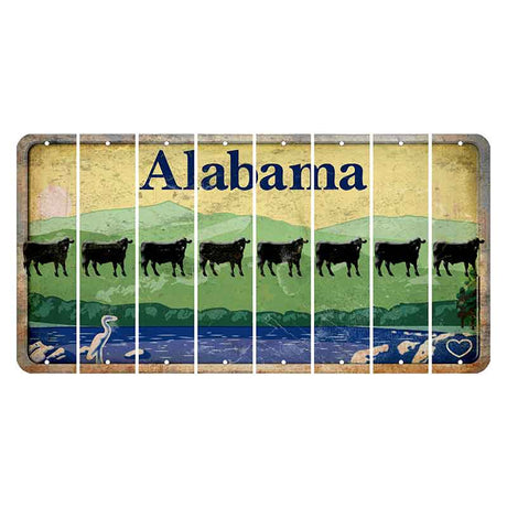 Alabama Lake and Forest Cut License Plate Strips (Set of 8)