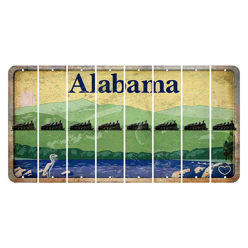 Alabama Lake and Forest Cut License Plate Strips (Set of 8) Train