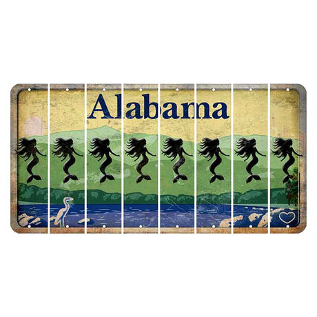 Alabama Lake and Forest Cut License Plate Strips (Set of 8)