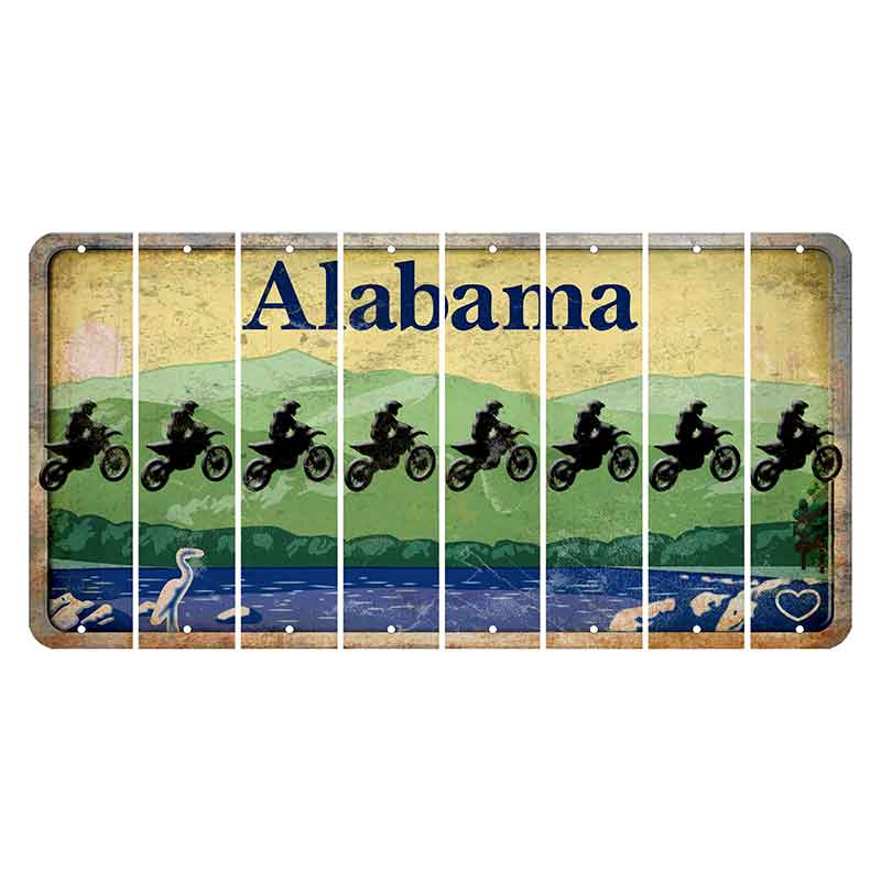 Alabama Lake and Forest Cut License Plate Strips (Set of 8)