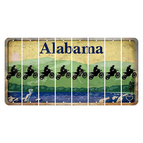 Alabama Lake and Forest Cut License Plate Strips (Set of 8)