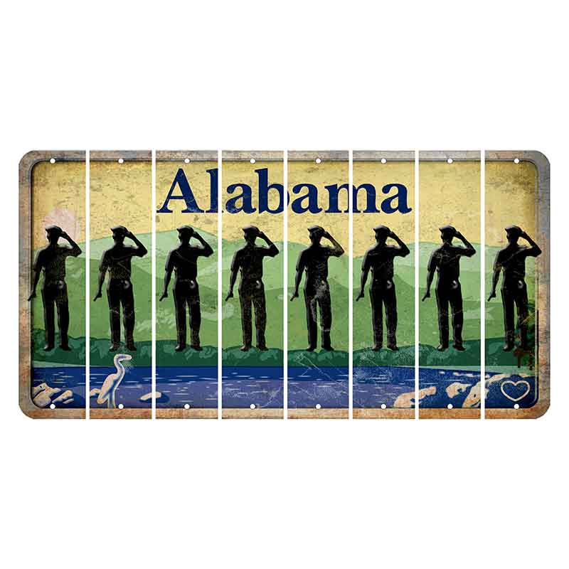 Alabama Lake and Forest Cut License Plate Strips (Set of 8)