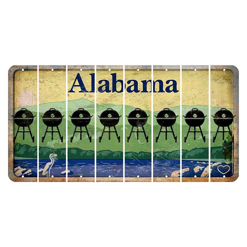 Alabama Lake and Forest Cut License Plate Strips (Set of 8)