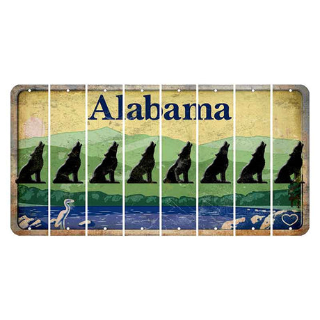 Alabama Lake and Forest Cut License Plate Strips (Set of 8)